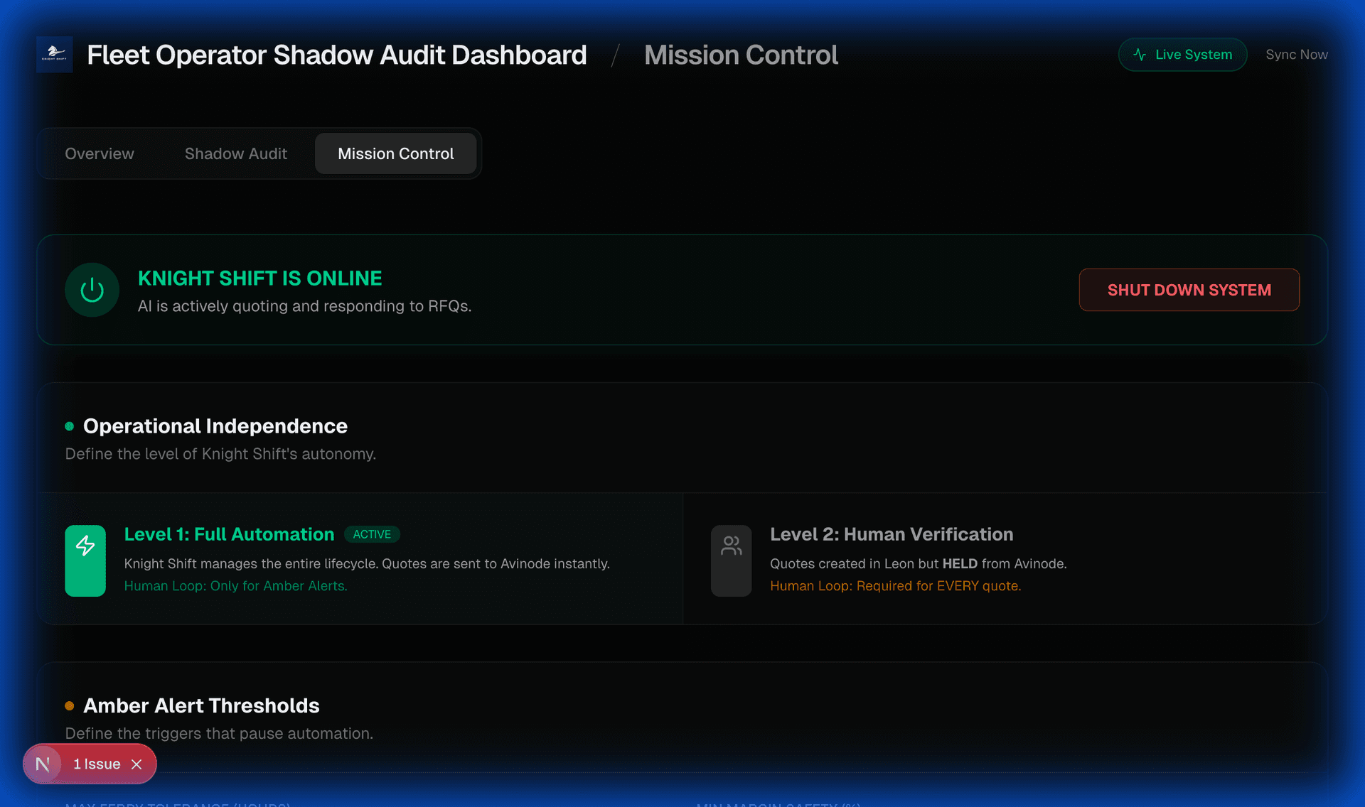 Mission Control Panel